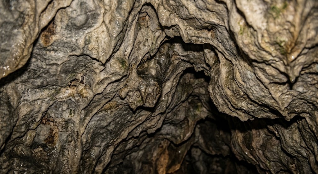parois calcaires à l’intérieur d’une grotte, illustration des grottes de l’Ain